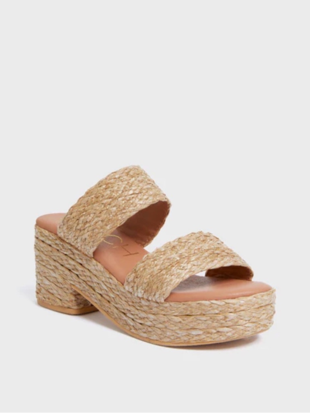 Beach by Matisse Straw Woven Natural Platform Slide Sandals
